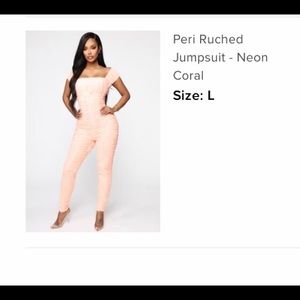 Ruched Jumpsuit; never worn and only washed. Tag removed for washing.